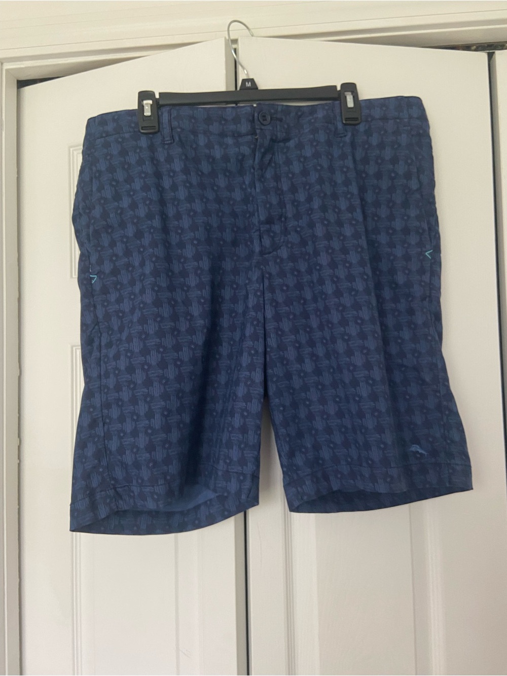 Tommy Bahama Navy Geometric Print Flat-Front Shorts